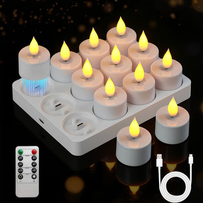 Lacasa Tea Lights Candles, Rechargeable Flameless LED Candles 12 Pack 🍁 All In One Marketplace Canada