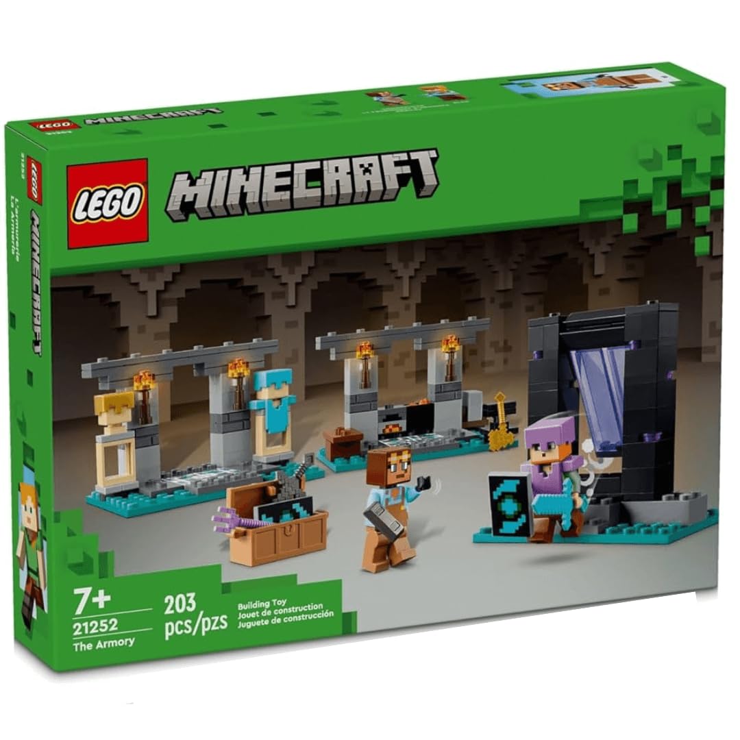 LEGO Minecraft The Armory Building Set, Includes Popular Minecraft Figures Alex and Armorsmith, Action Toy for Gamers and Kids, Gift for Boys and Girls 7 Years Old and Up, 21252 LEGO