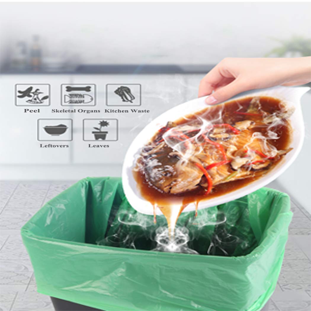 Compostable Garbage Bags, 10L (2.6 Gallon) – 150 Small Disposable Bags, PSM Starch-Based, Green – for Kitchen, Bathroom, Bedroom, Office - Available at All In One Marketplace Canada