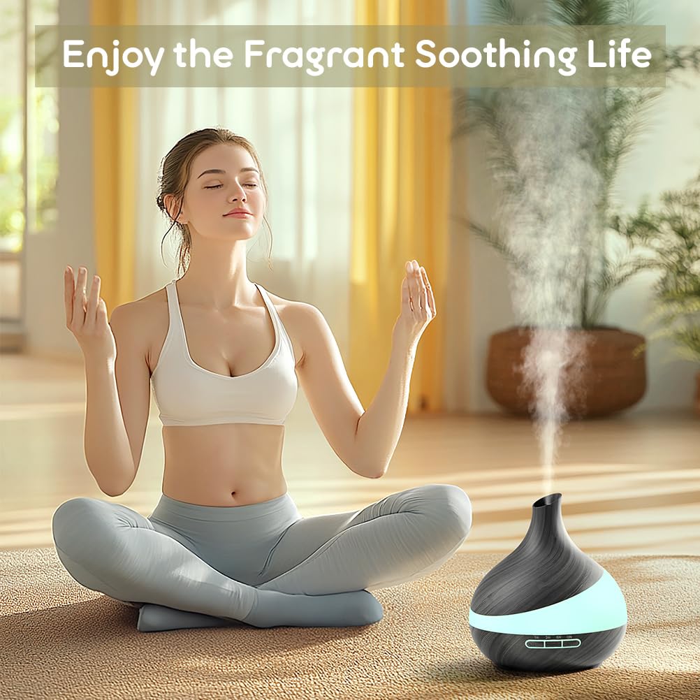 HJTHJT 500ML Essential Oil Diffuser: Aroma Diffuser with Remote Control for Hotel Spa Yoga Room - Humidifiers for Bedroom with 14 Colors LED Night Light for Women Home Relaxation (Starry Black) - Available at All In One Marketplace Canada