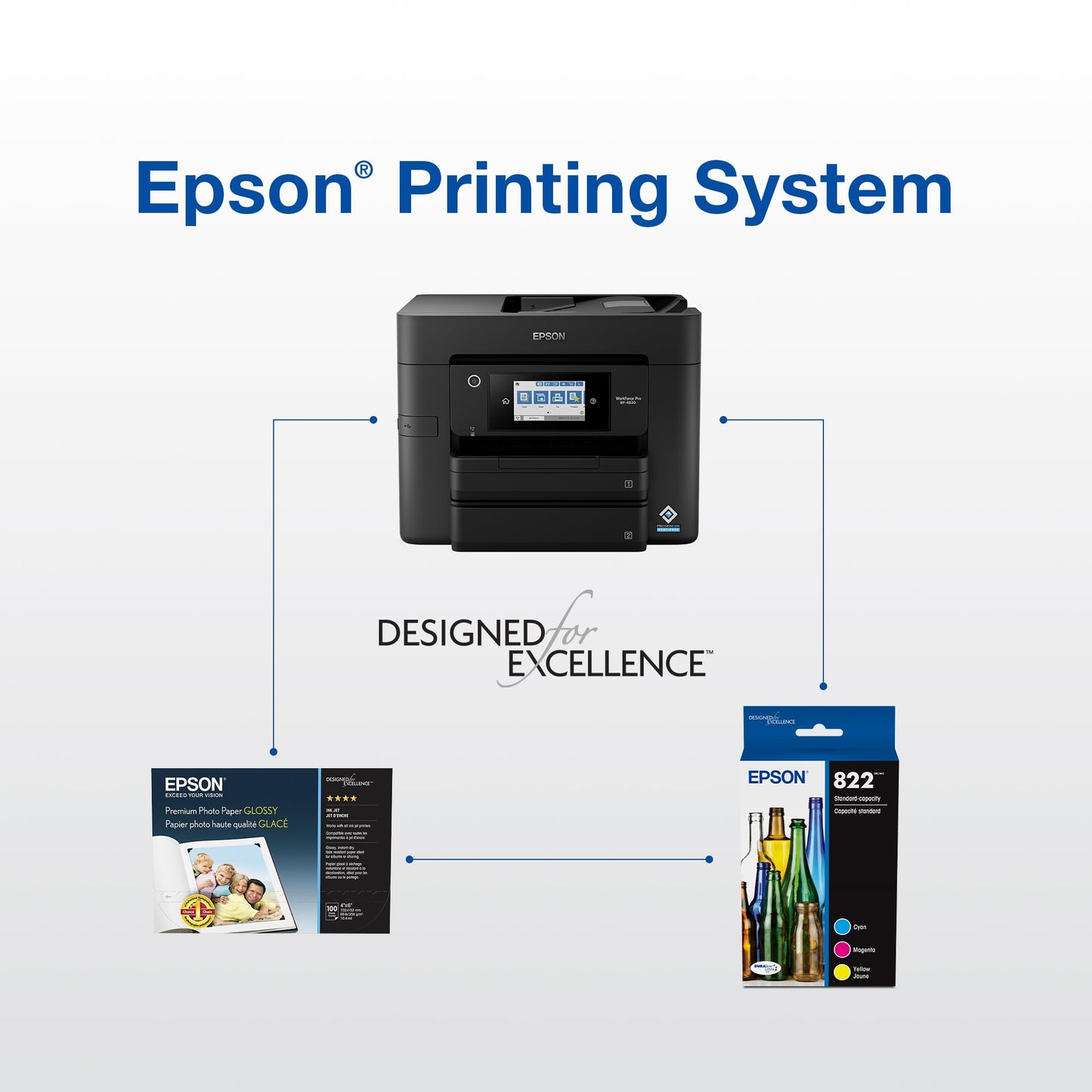 Epson 822 Genuine Ink Cartridge XL Black and Standard Color Combo Pack Epson