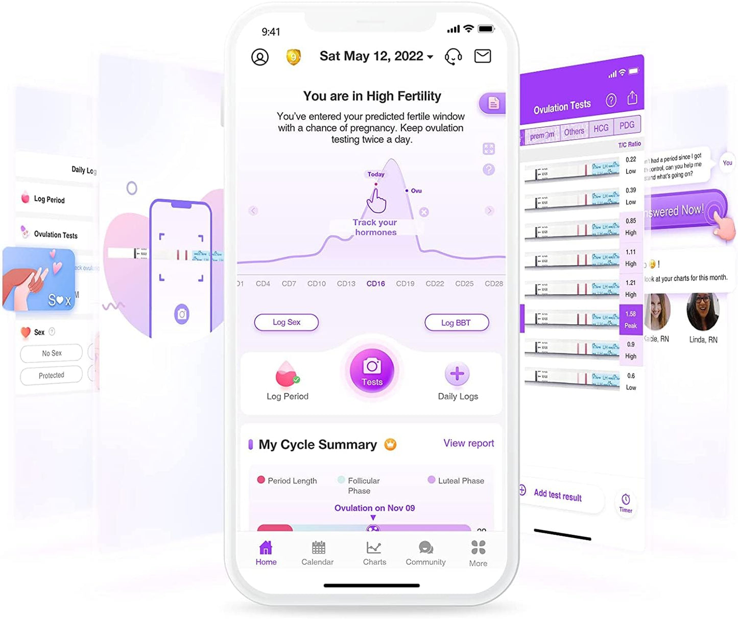 Easy@Home 100 Ovulation & 20 Pregnancy Test Strips Kit: Accurate Fertility Tests - Powered by Premom App OPK | 100 LH + 20 HCG