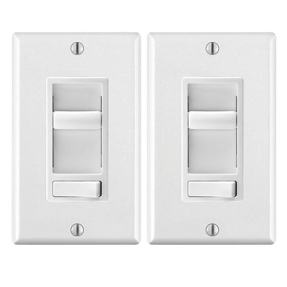 Leviton 2-Pack SureSlide Dimmer Switch for Dimmable LED, Halogen and Incandescent Bulbs, 6674-2PK, White - Available at All In One Marketplace Canada