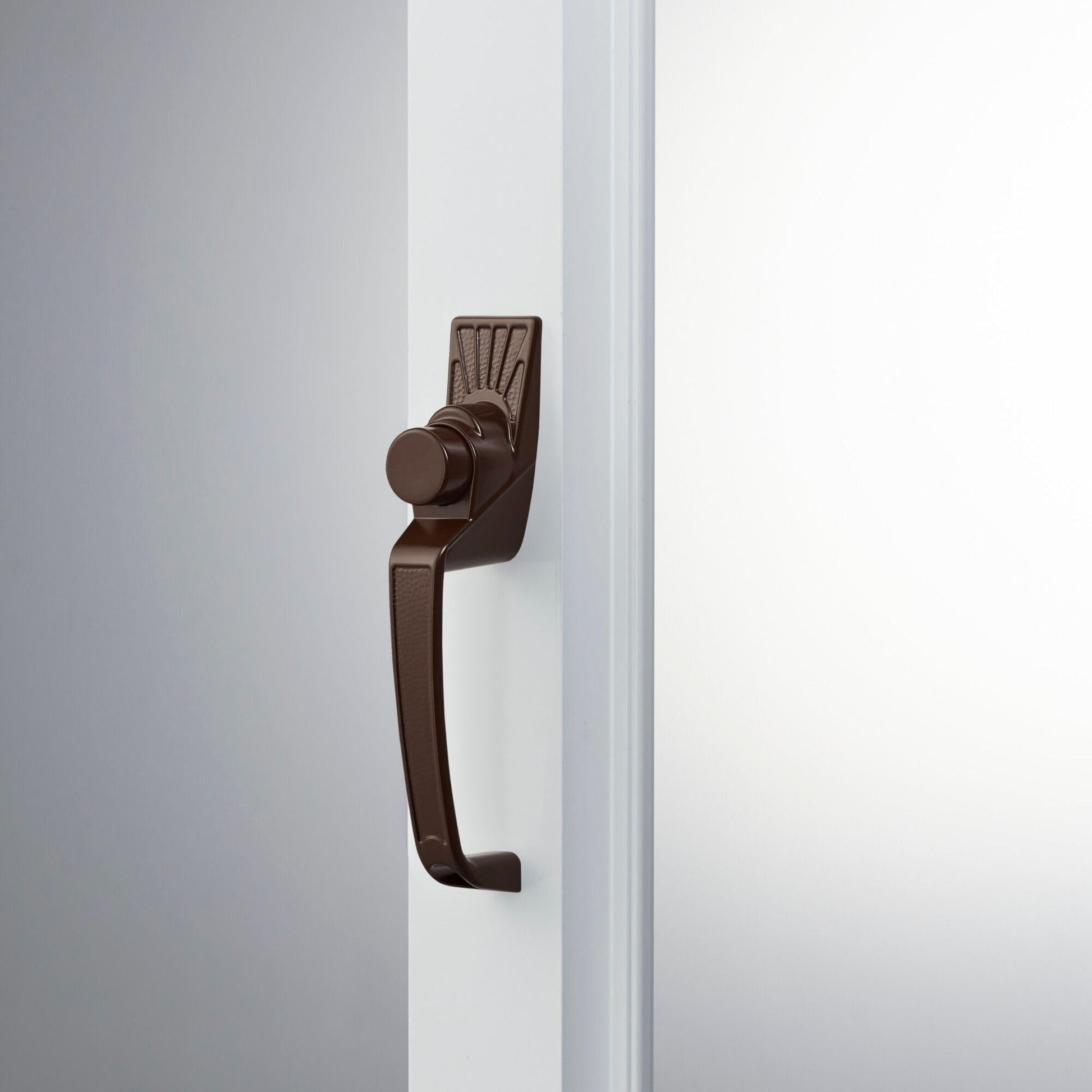 Ideal Security Model 910 Classic Push Button Handle with Latch for Storm Door and Screen Door, Brown Ideal Security
