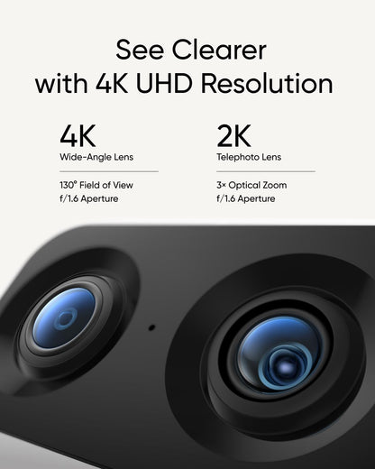 eufy Security Indoor Cam S350, Dual Cameras, 4K UHD Resolution Security Camera with 8× Zoom and 360° PTZ, Human/Pet AI, Ideal for Baby Monitor/Pet Camera/Home Security, Dual-Band Wi-Fi 6, Plug in - Available at All In One Marketplace Canada