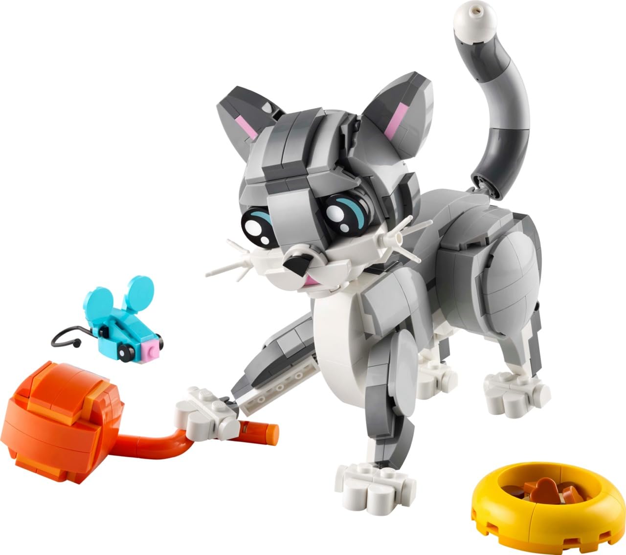 LEGO Creator 3 in 1 Playful Cat Toy - Building Toy with 3 Building Options, Cat, Dog, or Pigeon - Animal Figures for Kids, Girls and Boys, Ages 8+ - Gift Idea for Birthday - 31163