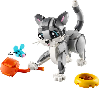 LEGO Creator 3 in 1 Playful Cat Toy - Building Toy with 3 Building Options, Cat, Dog, or Pigeon - Animal Figures for Kids, Girls and Boys, Ages 8+ - Gift Idea for Birthday - 31163