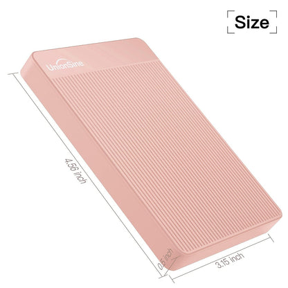 UnionSine 500GB Ultra Slim Portable External Hard Drive USB3.0 HDD Storage for PC,Mac, Desktop, Laptop, PS4, Xbox One, Xbox 360-Super Fast Transmission-HD-2510(Pink)