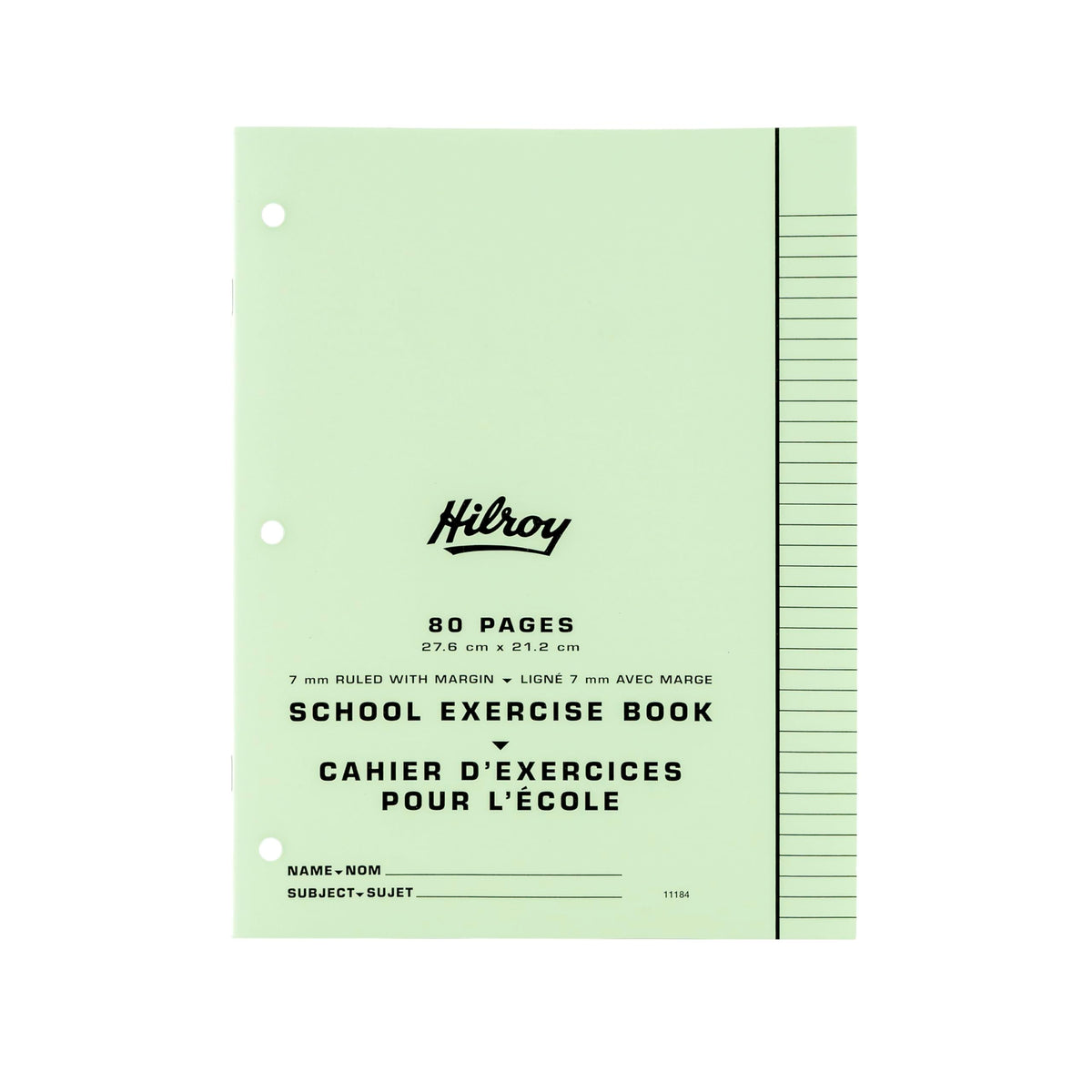 Hilroy Stitched Exercise Book, 7 mm Ruled with Margin, 3-Hole Punched, 80 Pages/40 Sheets, 20-Pack, Assorted Colour Covers (11184)