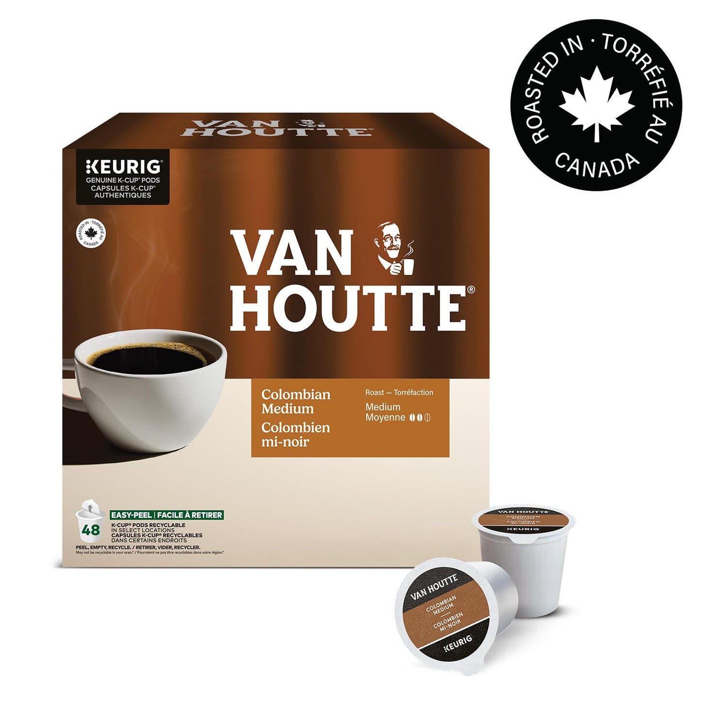 Van Houtte Colombian Medium Roast K-Cup Coffee Pods, 48 Count