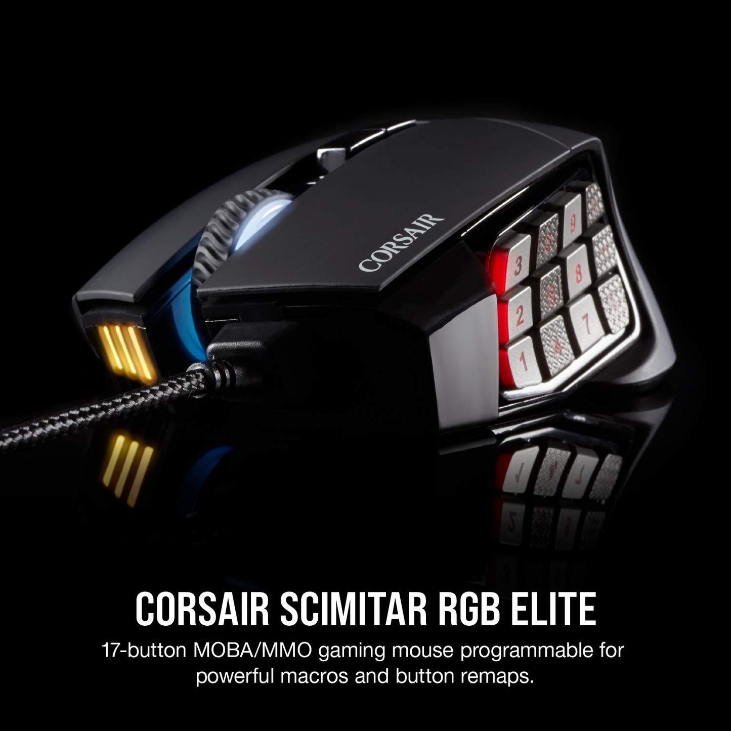 Corsair Scimitar RGB Elite Gaming Mouse for MOBA, MMO - 18,000 DPI - 17 Progammable Buttons - iCUE Compatible - Black 🍁 All In One Marketplace Canada