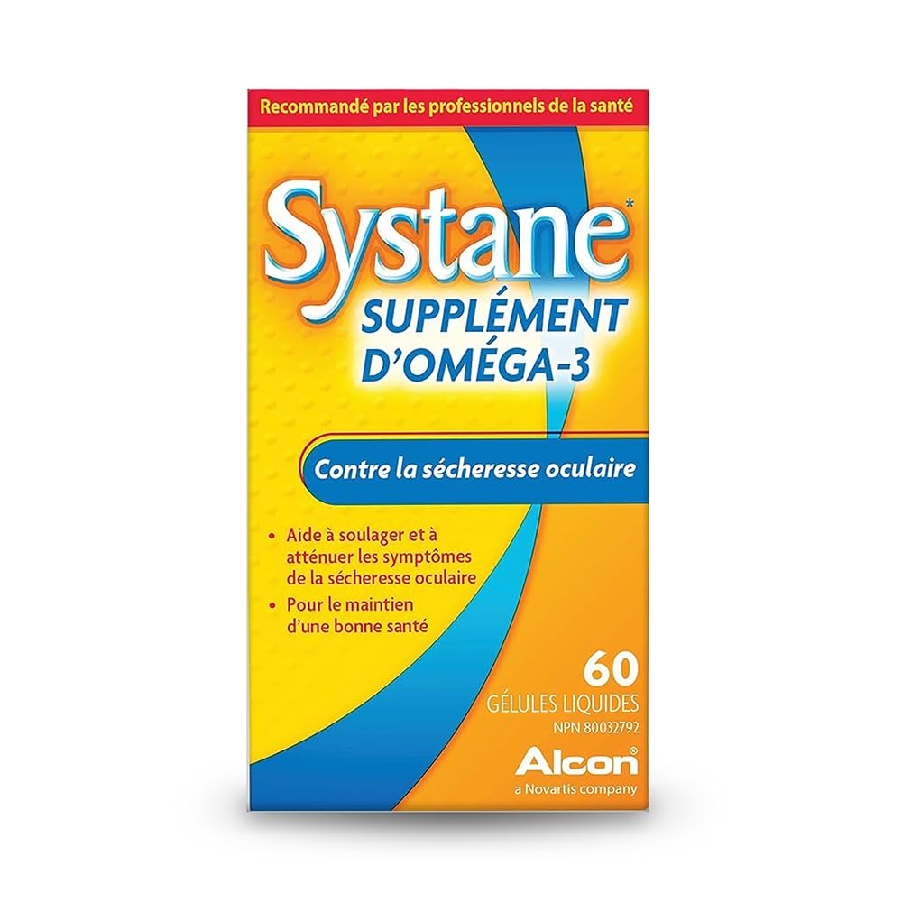 Systane Omega-3 Supplement for Dry Eyes, Eye Supplement for Adults, Tear Film Support, Tear film Support, Ocular Supplement for Dry Eyes - 60 Liquid Gels - Available at All In One Marketplace Canada