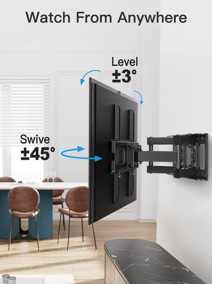 Pipishell Full Motion TV Wall Mount for 26-74 inch TVs, up to 99lbs Max VESA 400x400mm, Wall Mount TV Bracket with Articulating Swivel Extension Tilting Leveling for LED LCD OLED 4K Flat Curved Screen