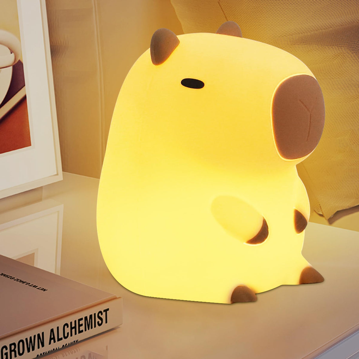 YuanDian Capybara Night Light - Adorable Gift for Women, Teen. Decorate Bedroom with Cute Silicone Capybara Nightlights Christmas for Girls and Boys 🍁 All In One Marketplace Canada