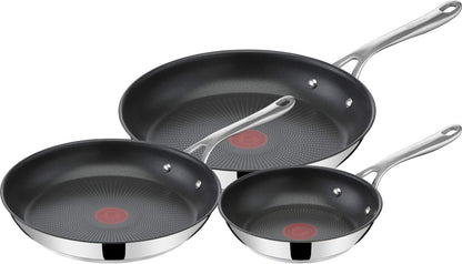 Jamie Oliver by Tefal Cooks Direct, Stainless Steel Pan Set, Frying Pans Nonstick Set 3 Pcs (20/24/28cm) (8/9/11 Inches), Induction Cookware with Even Heating - Available at All In One Marketplace Canada