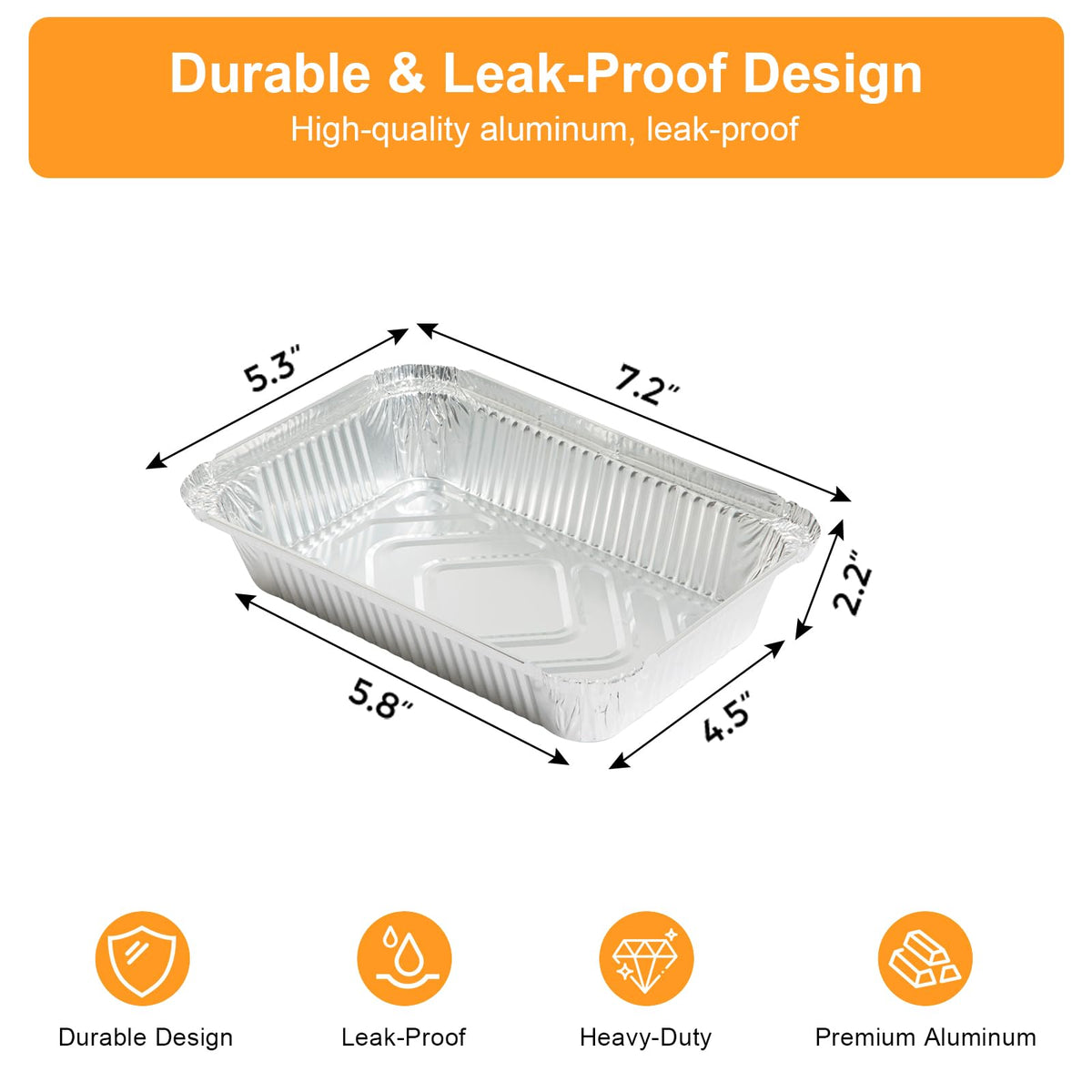 Notwoe 50pc Disposable Aluminum Pans With Lids, 7x5 Combo Set, Disposable Baking and Cake Pan. (50 Pack w/Lids) 🍁 All In One Marketplace Canada