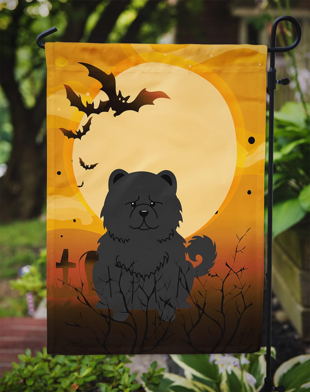 Caroline's Treasures BB4409GF Halloween Chow Chow Black Garden Size Flag, Small, Multicolor