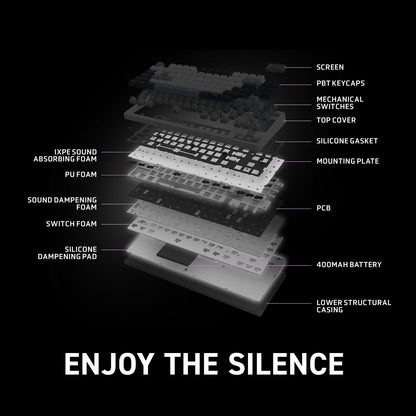 MSI Forge GK600 TKL W Sky US 2.4GHz Wireless (MS-8ZA9 and WD02), Bluetooth RGB Lighting Gaming Keyboard with 1.06-inch Display, 4000mAh MSI