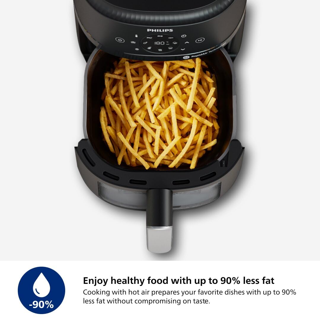 Philips Air Fryer 2000 Series - 13-in-1 functions, 6.2L, Compact Design with Cooking Window, Black, (NA231/00) PHILIPS