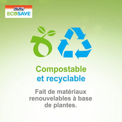 Hefty ECOSAVE Compostable Disposable Paper Plates Dinner 10", 80 Count - Available at All In One Marketplace Canada