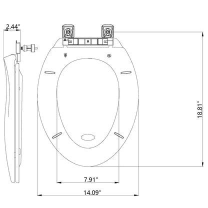 White Elongated Toilet Seat, Slow Close Toilet Cover Seat for Easy Clean and Stain-Resistant, Plastic Toilet Seat with Cover, Quick-Release Hinges and Quick-Attach Hardware ExploreHorizon