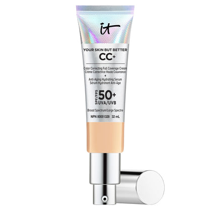 IT Cosmetics Your Skin But Better CC+ Cream, Medium (W) - Color Correcting Cream, Full-Coverage Foundation, Anti-Aging Serum & SPF 50+ Sunscreen - Natural Finish - 1.08 fl oz - Available at All In One Marketplace Canada