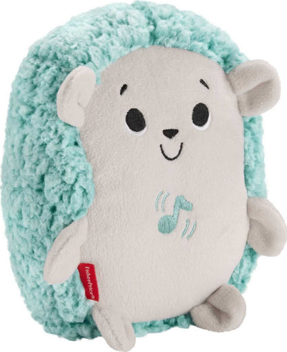 Fisher-Price Baby Musical Toy Calming Vibes Hedgehog Soother Plush Sound Machine with Vibrations for Newborns, Blue Fisher-Price