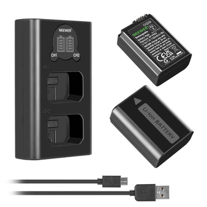 NEEWER Camera Battery Charger Set for NP-FW50 Compatible with Sony ZV-E10