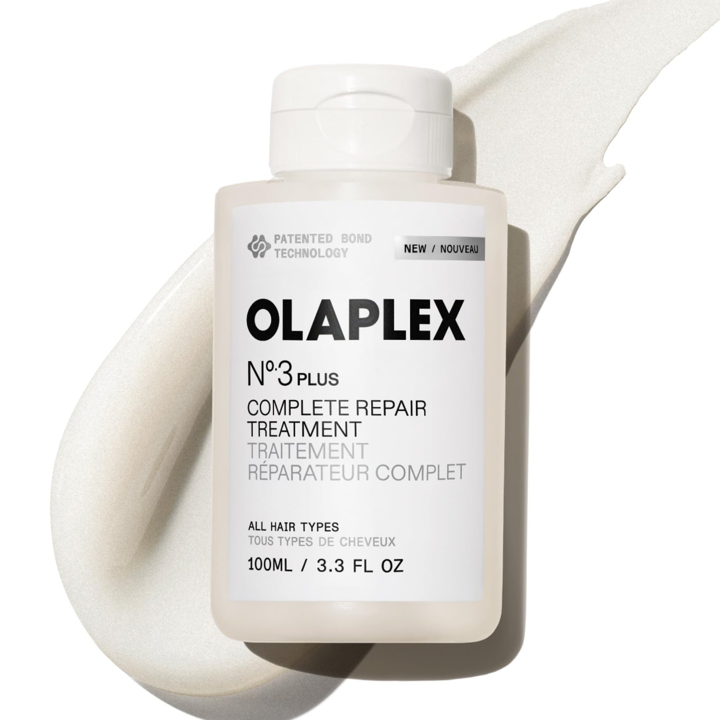 Olaplex N°.3PLUS Complete Repair Treatment: Pre-Shampoo Treatment | Repairs Damage & Reduces Future Breakage | 3 Minutes, 3 Bonds, 3X Stronger, 3X Softer | For Coily, Curly, Straight, and Wavy, 100 mL / 3.3 Fl Oz Olaplex
