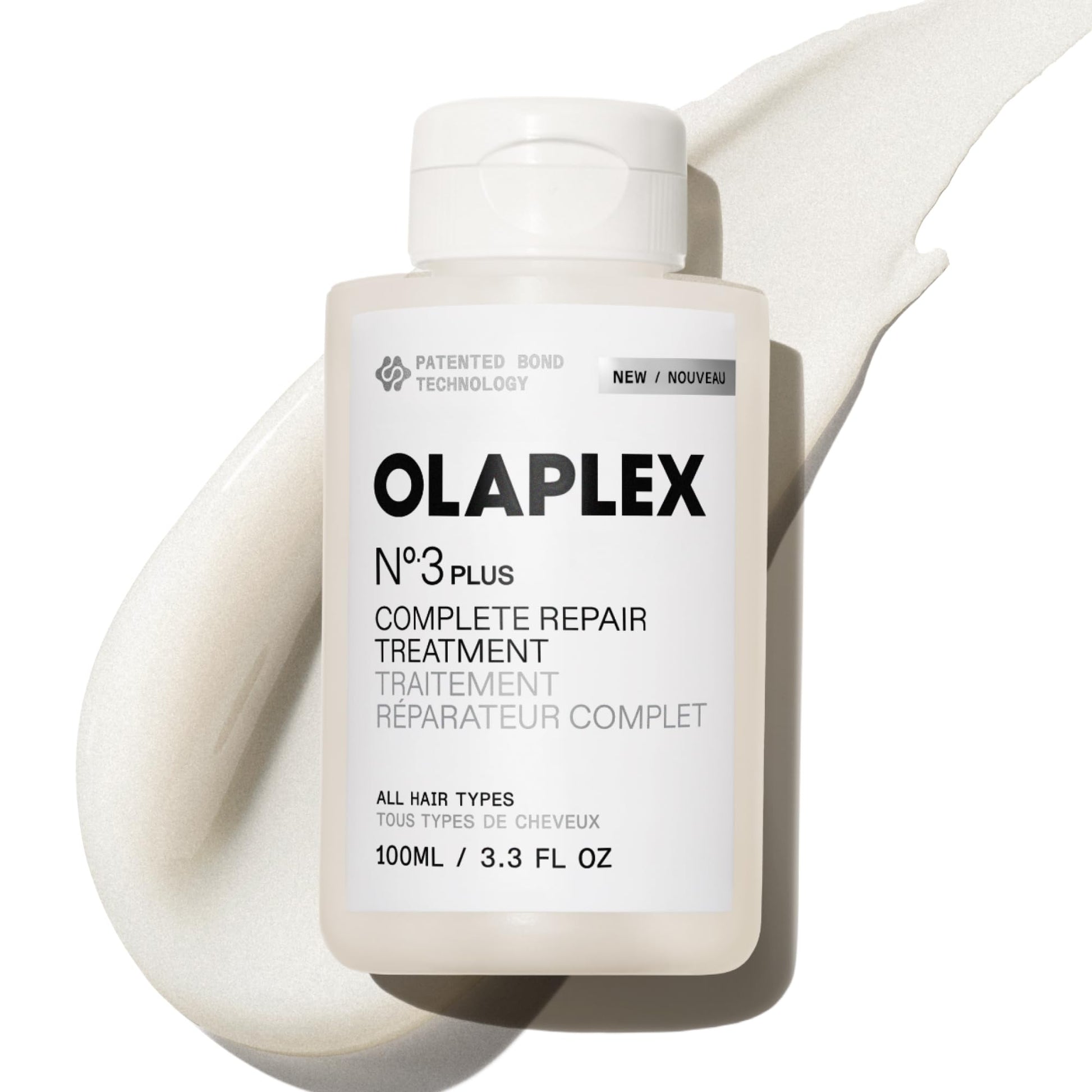 Olaplex N°.3PLUS Complete Repair Treatment: Pre-Shampoo Treatment | Repairs Damage & Reduces Future Breakage | 3 Minutes, 3 Bonds, 3X Stronger, 3X Softer | For Coily, Curly, Straight, and Wavy, 100 mL / 3.3 Fl Oz Olaplex