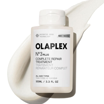 Olaplex N°.3PLUS Complete Repair Treatment: Pre-Shampoo Treatment | Repairs Damage & Reduces Future Breakage | 3 Minutes, 3 Bonds, 3X Stronger, 3X Softer | For Coily, Curly, Straight, and Wavy, 100 mL / 3.3 Fl Oz Olaplex