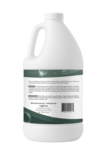 Yogti [Made in Canada] Foaming Bubble Bath Body Wash, 2 Eucalyptus, Made with with Epsom Salt & Pure Eucalyptus Essential Oil - 2 L Yogti