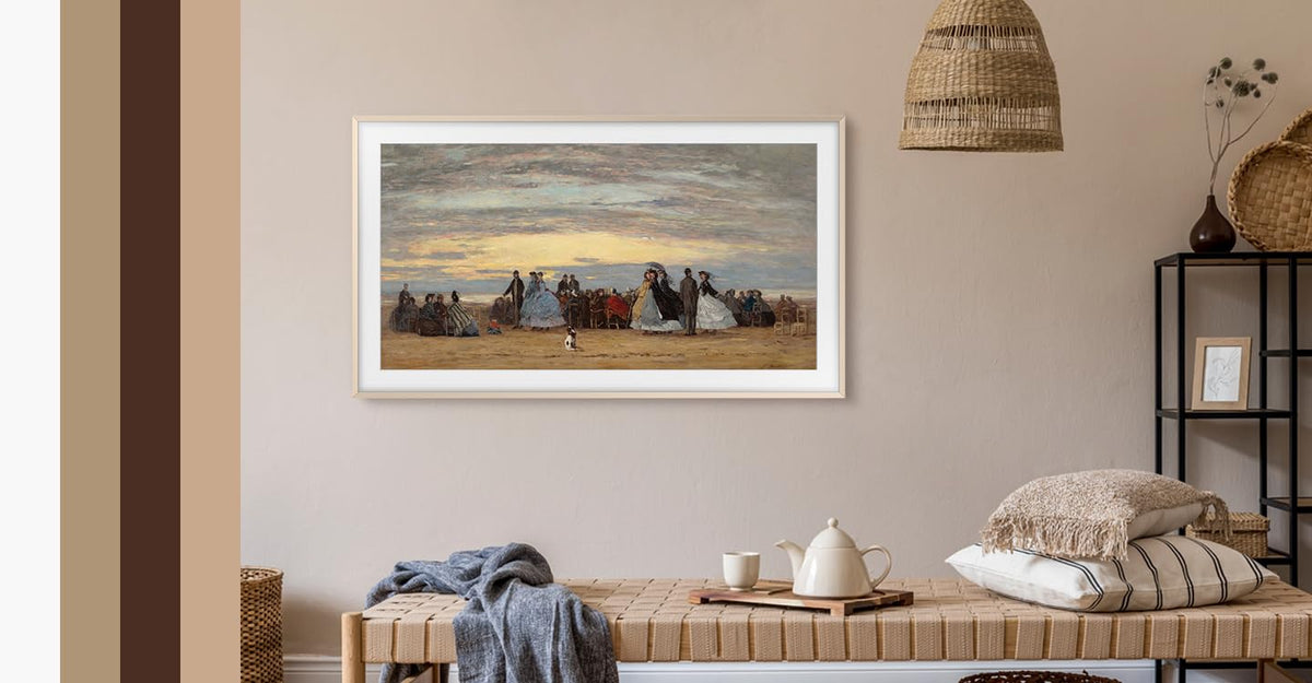 SAMSUNG 65-inch The Frame Customizable Bezel - Modern Teak (VG-SCFH65TKBZA) [Canada Version] (Compatible with All Frame Models 2021 Onwards)