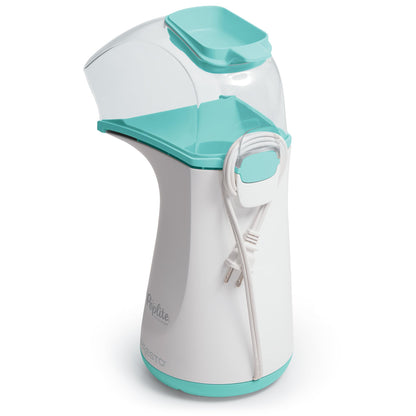 Presto 04869 Poplite Hot Air Popcorn Popper - Built-In Measuring Cup + Melts Butter, Easy to Clean, Built-In Cord Wrap, 18 Cups, Aqua/White Presto