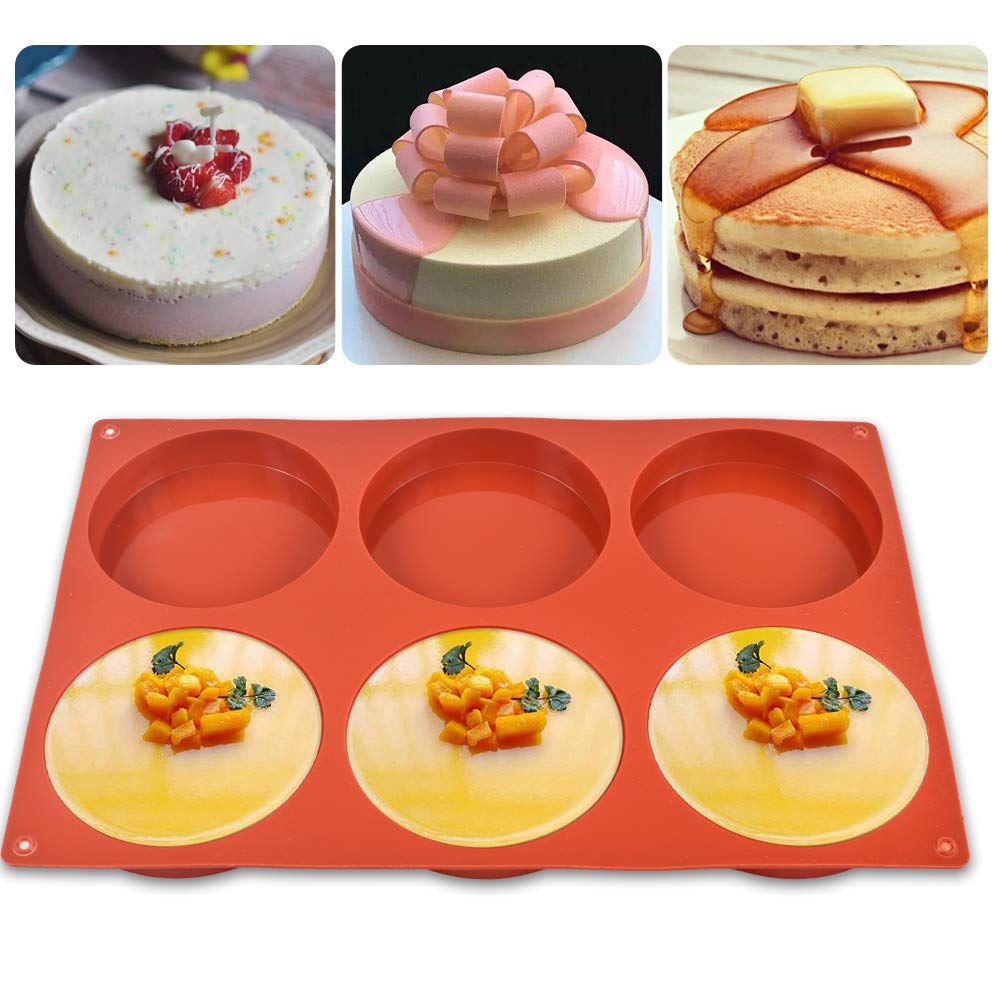 Newk Silicone Round Cake Mold, 2 Packs 6 Cavity Silicone Disc Like Mold for Cake, Resin Coasters, Handmade Soap 🍁 All In One Marketplace Canada