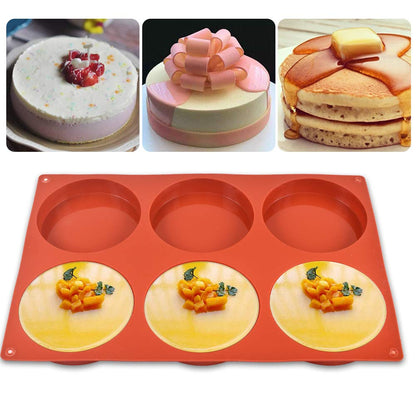 Newk Silicone Round Cake Mold, 2 Packs 6 Cavity Silicone Disc Like Mold for Cake, Resin Coasters, Handmade Soap 🍁 All In One Marketplace Canada