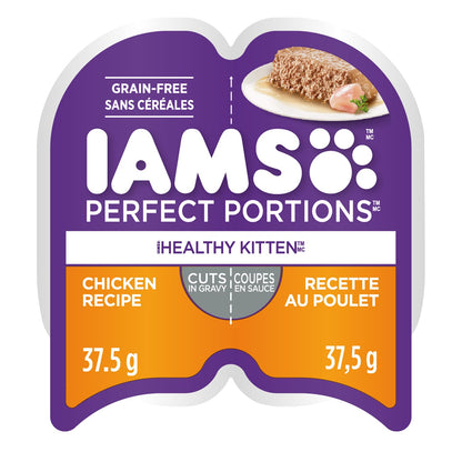 IAMS PERFECT PORTIONS Kitten Wet Cat Food, Chicken Flavour, 75g (24 pack)