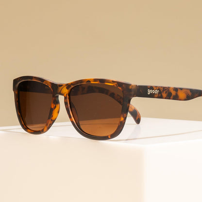 goodr Bosley's Basset Hound Dreams Polarized Sunglasses, Medium Sized (OG), Brown Translucent Frames with Brown Non-Reflective Glare Reducing Lenses, UV400 Protection, No Slip, No Bounce - Available at All In One Marketplace Canada