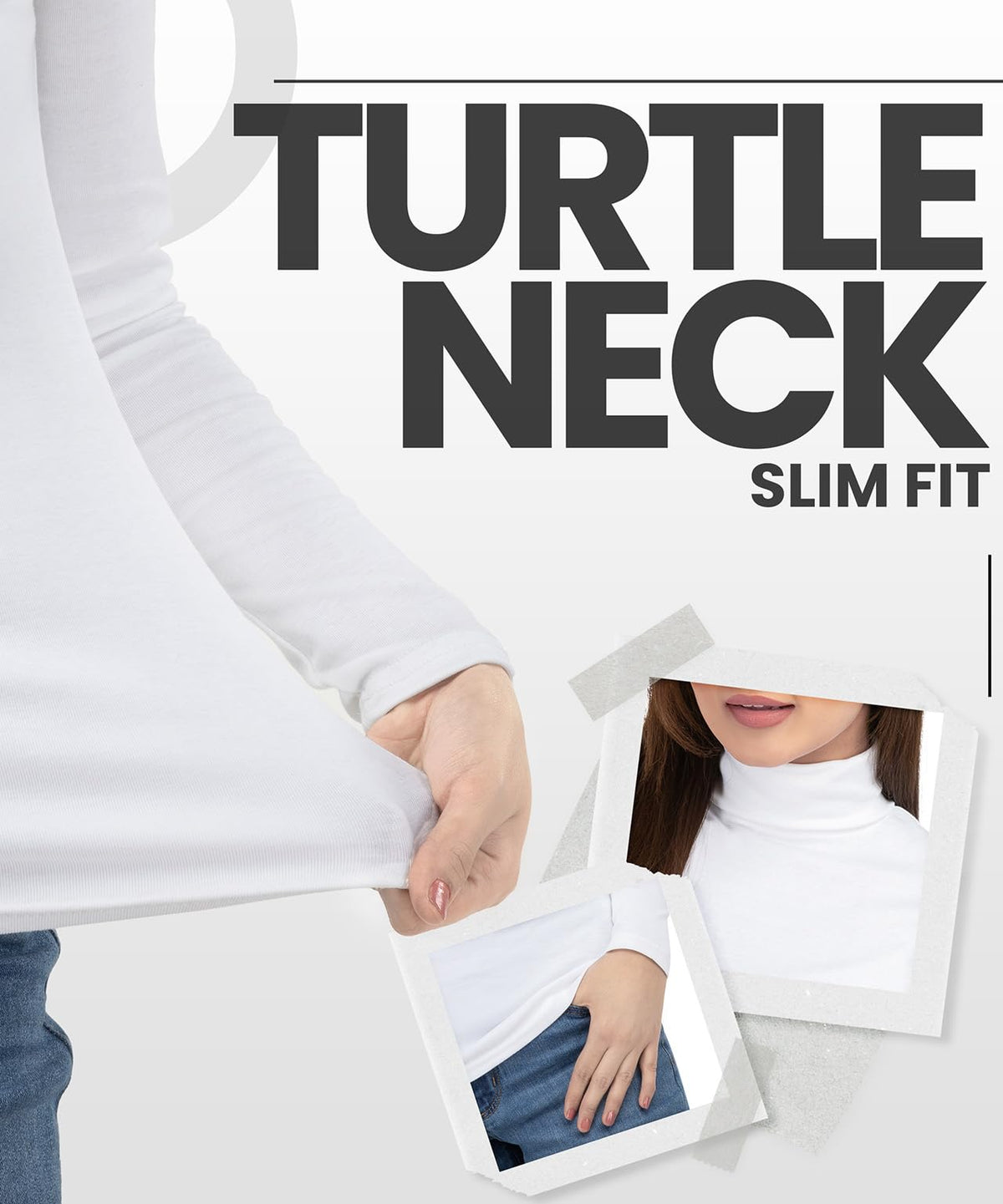 NY Threads Cotton Blend Turtleneck Top for Women, Medium, White 🍁 All In One Marketplace Canada