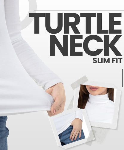 NY Threads Cotton Blend Turtleneck Top for Women, Medium, White 🍁 All In One Marketplace Canada