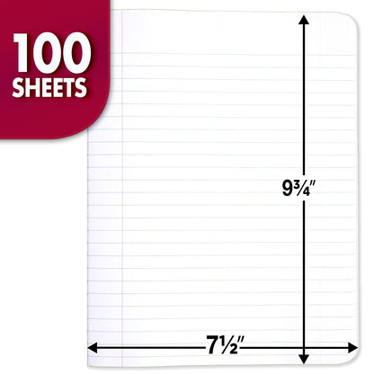 Mead Composition Book 12-Pack: 100 sheets, wide ruled, assorted colors (09918)