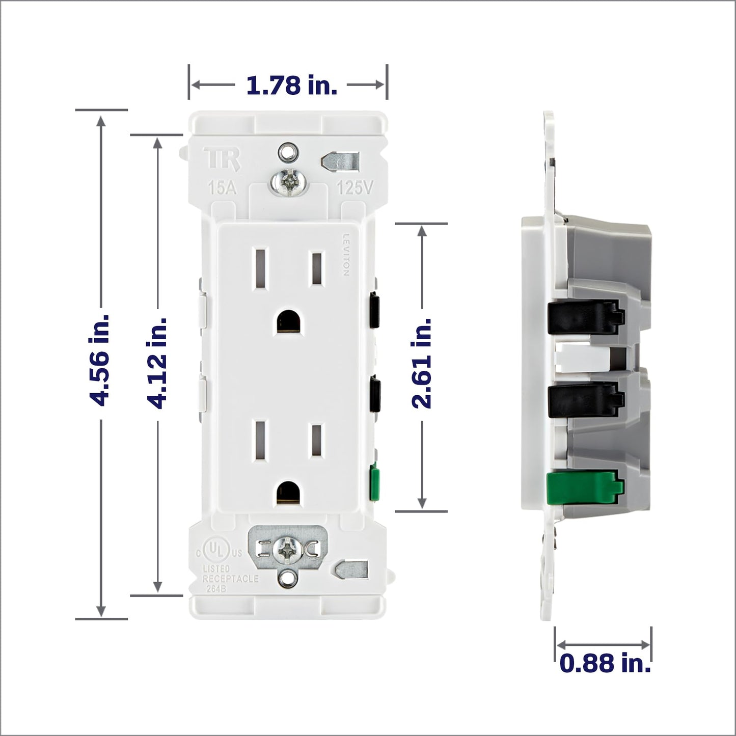 Leviton Decora Edge, 10-Pack, 15 Amp Tamper-Resistant Duplex Wall Receptacle, E5325-0MW, White 🍁 All In One Marketplace Canada Leviton