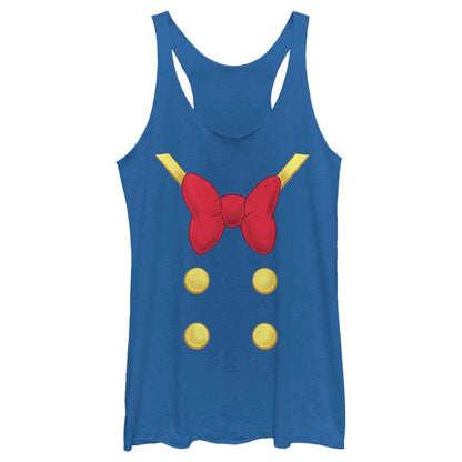 Disney Women's Mickey and Friends Halloween Donald Duck Costume Juniors Tri Blend Tank, Royal Blue Heather, X-Large