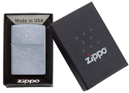 Zippo Street Chrome Pocket Lighter, 5 1/2 x 3 1/2cm, Silver - Available at All In One Marketplace Canada