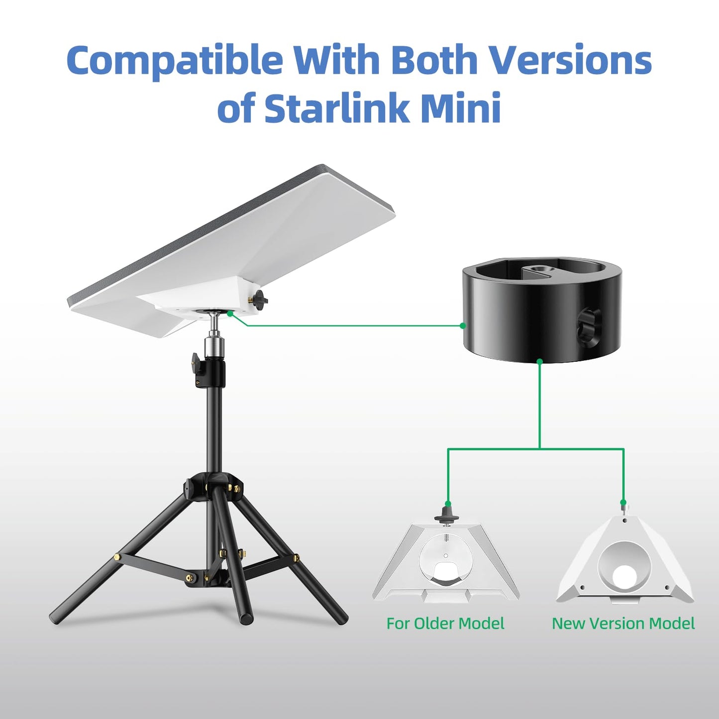for Starlink Mini Tripod with Adapter(for Both 2025 New&Old Version), Adjustable Tripod Mount for Starlink Mini Dish, Portable Stand Mounting Kit for Star Link Mini Accessories for Outdoor Camping RV
