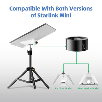 for Starlink Mini Tripod with Adapter(for Both 2025 New&Old Version), Adjustable Tripod Mount for Starlink Mini Dish, Portable Stand Mounting Kit for Star Link Mini Accessories for Outdoor Camping RV