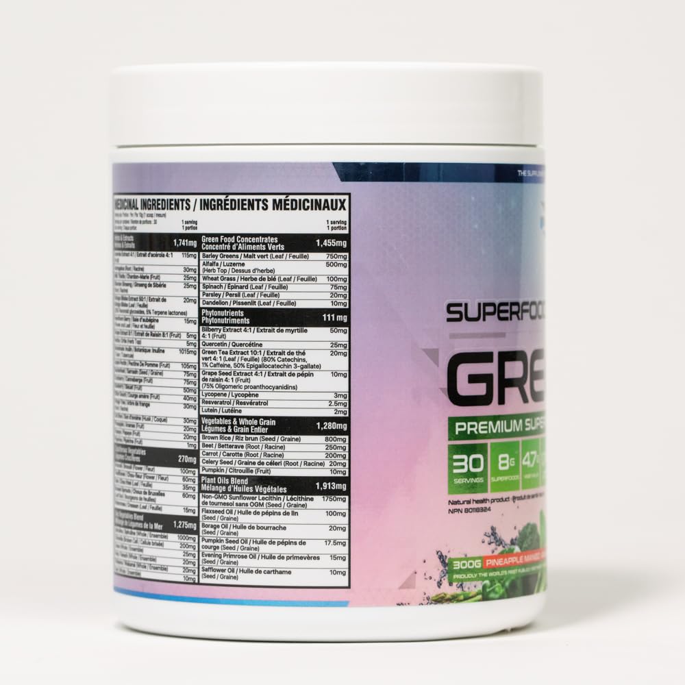 Believe Supplements Superfoods+Greens - Superfood Blend | Boost Energy, Immunity, and Digestion | Rich in Antioxidants & Essential Nutrients! (30 Servings (Pack of 1), Pineapple Mango) Believe Supplements