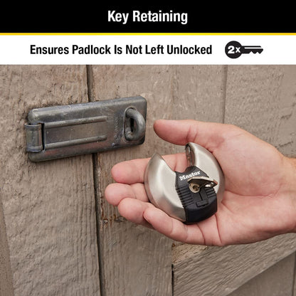 MASTERLOCK 70mm Disc Padlock, 2-3/4", Silver M40XKADCCSEN Master Lock