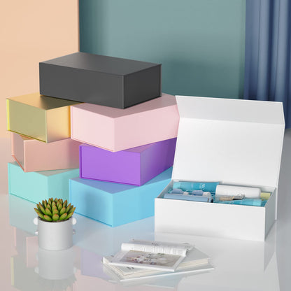 RYDDOY 9.5x6x3'' Gift Box, 5 Pack White Gift Boxes with Lids for Presents 🍁 All In One Marketplace Canada