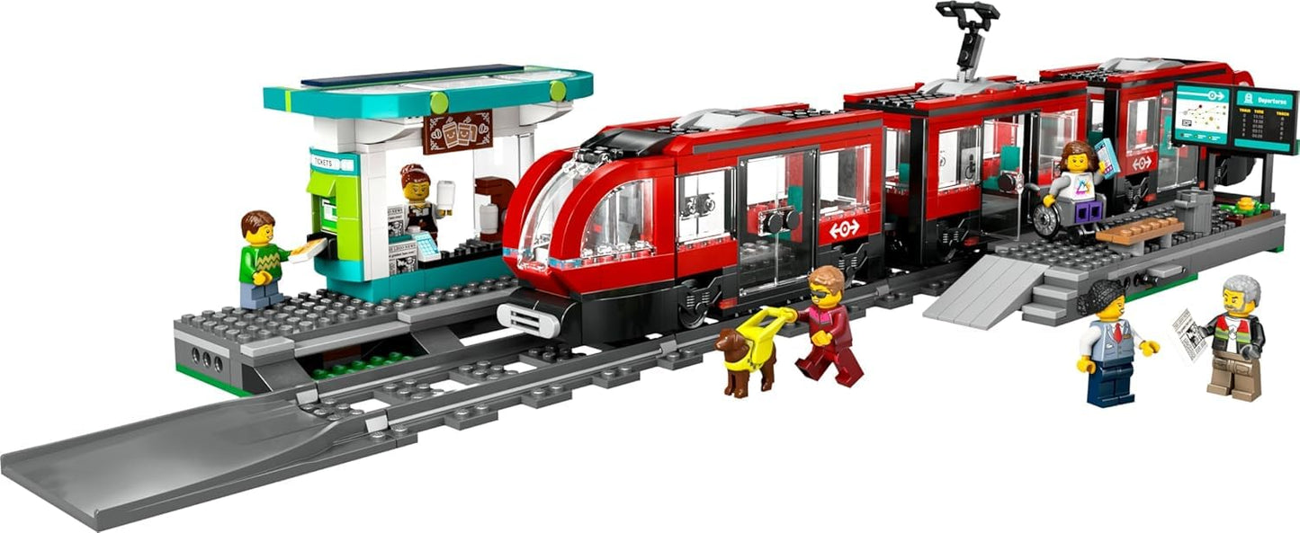 LEGO City Downtown Streetcar and Station Train Set - Kids Toy Train Building Set for Pretend Play & Imagination, Ages 7+ - Gift Ideas for Boys & Girls Birthdays - 60423 LEGO